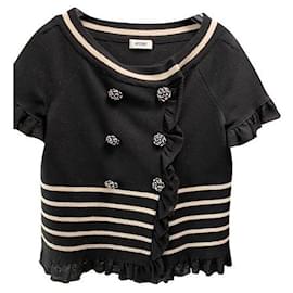 Moschino Weste aus Wolle schwarz und beige