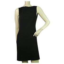 Moschino Cheap And Chic Moschino Cheap & Chic Schwarzes Mini-Ärmelloses Kleid mit U-Boot-Ausschnitt Gr 42