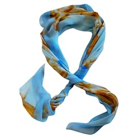 Céline Sciarpa in Seta Blu Motivi Marini