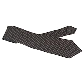 Tie 100% Navy silk with chocolate motifs NEW - Autre Marque