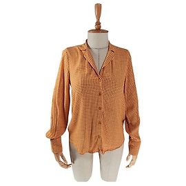 & Other Stories Top Pied de Poule Arancione Viscosa