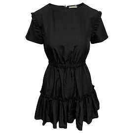 Alice + Olivia Garner Mini vestido com babados em preto Modal