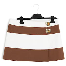 Falda Gucci Bamboo de algodón marrón y crudo 40 FR
