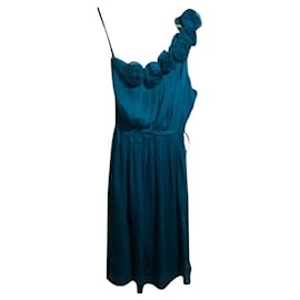 Lela Rose Einschultriges Kleid mit Rosenverzierung