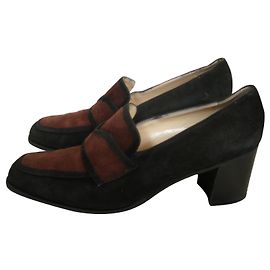 Décolleté Christian Louboutin Bicolore Nero e Marrone Scuro