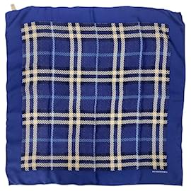 Sciarpa Burberry in seta blu