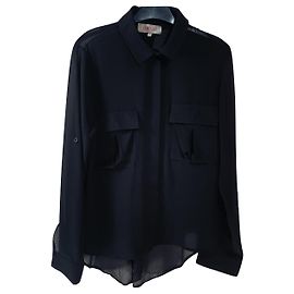Autre Marque Camicia Kontatto Nera Trasparente in Viscosa S