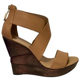 Diane Von Furstenberg Sandalo con zeppa incrociata DvF Opal Camel
