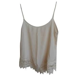 Vintage Hemd aus Spitze Beige Größe 38