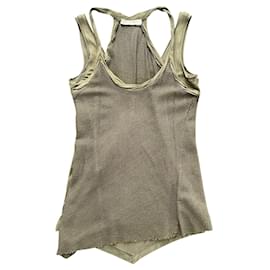 Donna Karan Layered Top Khaki Baumwolle