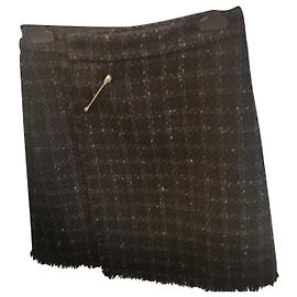 Falda Sonia Rykiel estilo kilt de lana gris
