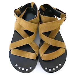 Sandali flatform in camoscio color sabbia Isabel Marant