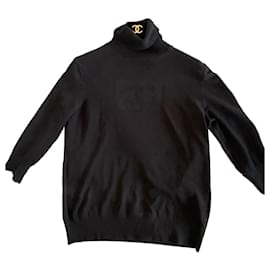 Top Chanel nero in viscosa taglia 38