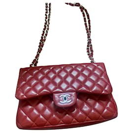 Borsa Chanel Timeless Jumbo Rossa in Pelle Caviar