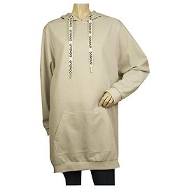 Dondup Felpa Lunga Viscosa Grigio Argento Con Cappuccio Taglia M