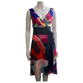 Diane Von Furstenberg Vestido cruzado de gasa de seda vintage de DvF