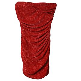Maje Orion gerüscht gepunktetes Minikleid aus rotem Polyester