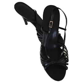 Autre Marque Sandali in pelle nera, 38.