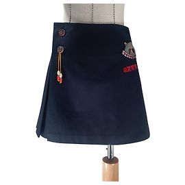 Autre Marque Falda Kilt Scout Patch Mira Mikati Azul Marino