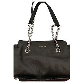 Michael Kors Astor Tragetasche aus schwarzem Straußenleder