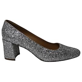 Décolleté Mansur Gavriel Glitterati in Pelle Argento