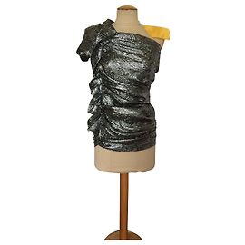 Autre Marque Trägerloses Lamé-Minikleid von Isabelle Marant mit Sternen