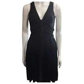 Diane Von Furstenberg Vintage DvF schwarzes drapiertes Kleid aus gestrickter Viskose