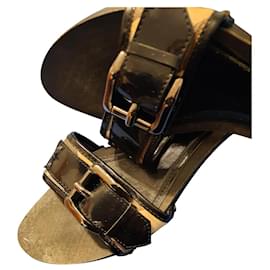 Sabot Burberry in legno nero verniciato