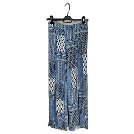 Pantaloni Nanette Lepore Blu in Poliestere con Spacchi Laterali