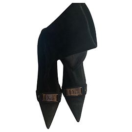 Stivaletti Christian Dior in pelle di cervo neri