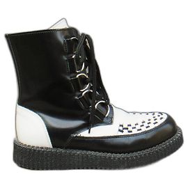 Autre Marque Botas Creeper Nevermind de cuero negro y blanco 37