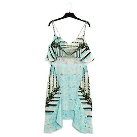 Peter Pilotto TURQUOISE SILK RUFFLE FR36
