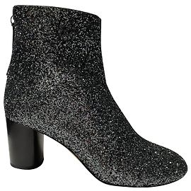 Isabel Marant Ritza Botines con revestimiento de purpurina en plata con purpurina