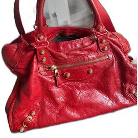 Borsa a mano Balenciaga in pelle di vitello rossa