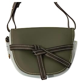Borsa a mano Loewe Gate in agnello blu e verde
