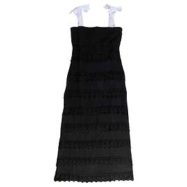 Autre Marque Etoile Coral Sophia Maxikleid aus schwarzer Baumwolle