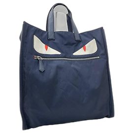 Borsa tote Fendi Monster Eye blu in tela
