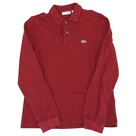 Lacoste manica lunga Classic Fit L.12.12 Polo in cotone rosso