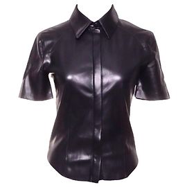 Nanushka Camisa Clare de cuero vegano