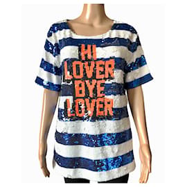 T-shirt Juicy Couture Hi Lover Bye Lover Blu