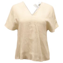 BLUSA V-Cuello Vince en Viscosa Marfil