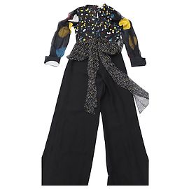 Mono largo de rayón negro con lunares Sophie de Diane von Furstenberg