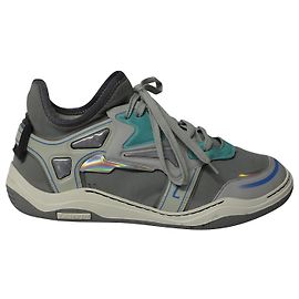 Sneaker Lanvin Mid Top Neoprene Diving in Pelle di vitello Nabuk Grigio