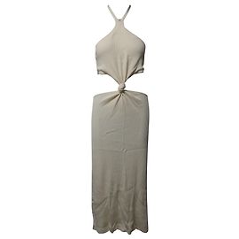Cult Gaia Cameron Vestido de punto recortado en algodón color crema