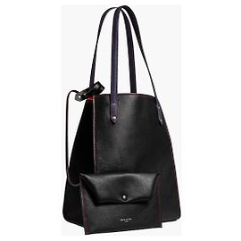 Sonia Rykiel Reversibler Leder Tote Bag Schwarz