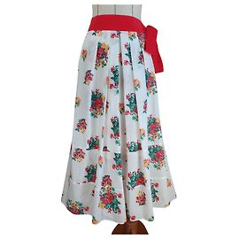 Falda floral 120% LINO de algodón Talla 44