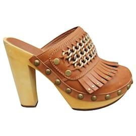 Zoccoli Ash Souk in pelle e legno marrone chiaro taglia 36