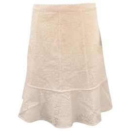 Michael Michael Kors Falda blanca de encaje Gored