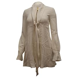 Rachel Zoe – Minikleid mit Bindeausschnitt in weißer Viskose