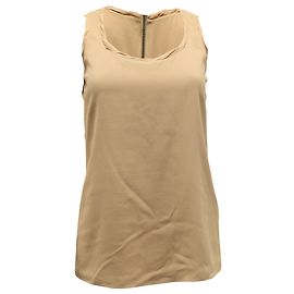 Blusa sin mangas Burberry en seda beige